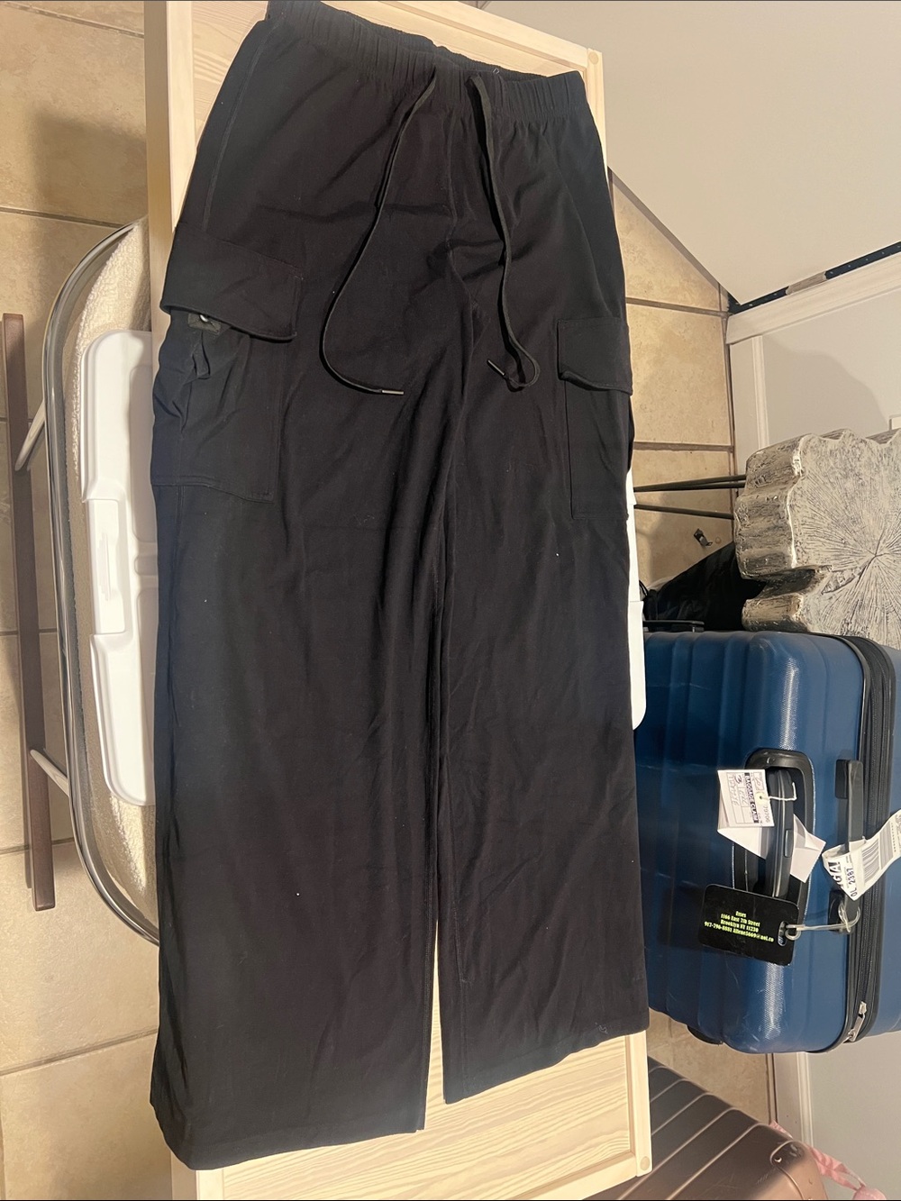 Splits59 Black Cargo Wide-Leg Pants